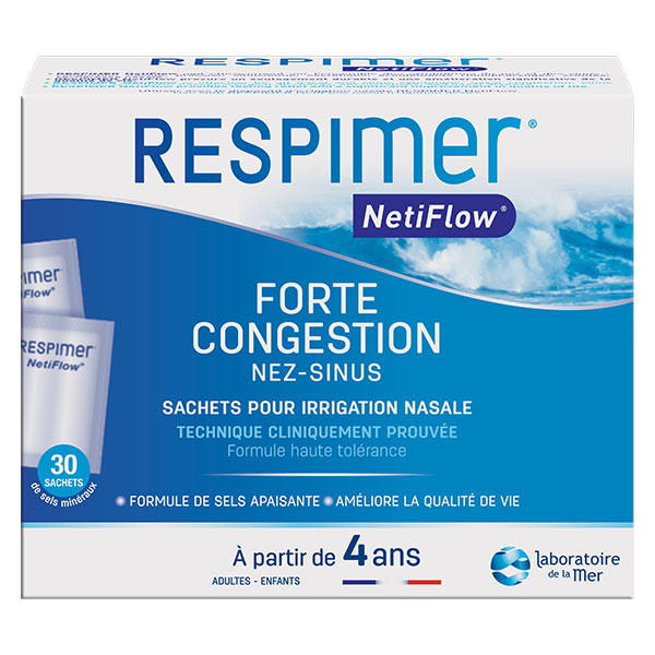 Sachets pour irrigation nasale Netiflow Forte congestion Respimer - Boite  de - Prix
