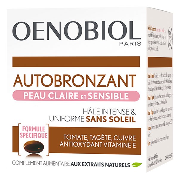 Oenobiol Autobronzant Peau Claire et Sensible 30 capsules | Pas cher