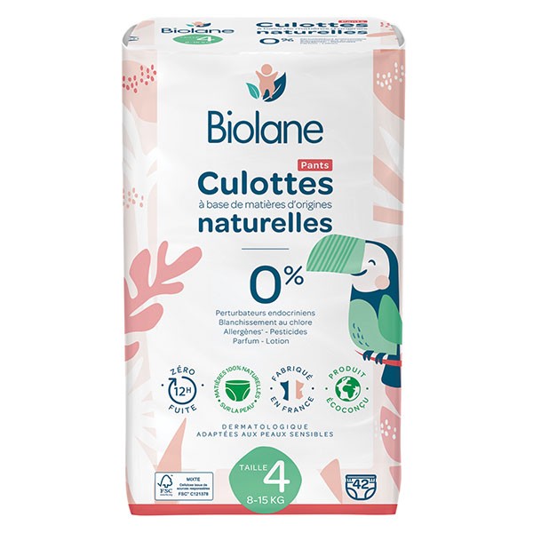Biolane Culottes Naturelles 42 Culottes Taille 4 (8-15 kg)