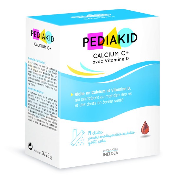 PEDIAKID® CALCIUM C+ d'Ineldea, 14 sticks