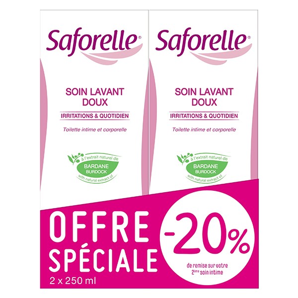 Saforelle Soin & Hygiène Soin Lavant Doux Lot de 2 x 250ml | Pas cher