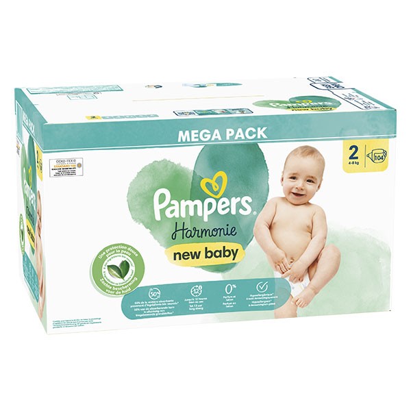 Lots 2 packs Couches Pampers Harmonie taille4 - Pampers
