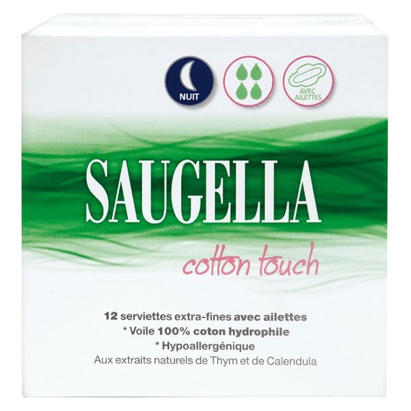 Saugella Cotton Touch 14 Serviettes Jour pas cher