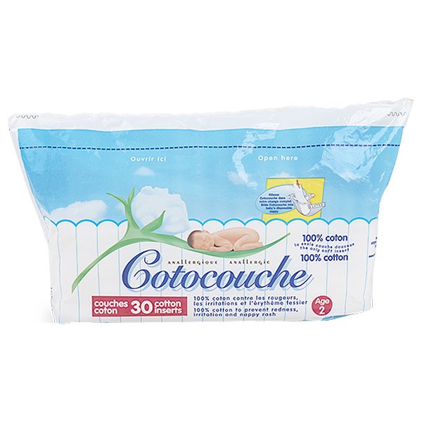 Cotocouche Couches coton 2ème âge 30 pc(s) - Redcare Pharmacie