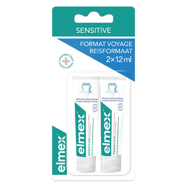 Elmex Sensitive Dentifrice Voyage 2 x 12ml | Pas cher