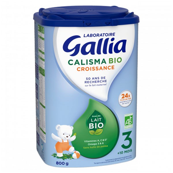 CALISMA - Lait de Croissance 3ème Âge Bio - 10 mois et plus, 800g