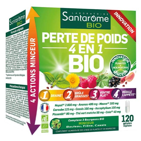 Santarome Bio Perte de Poids 4 en 1 Bio 120 gélules | Pas cher