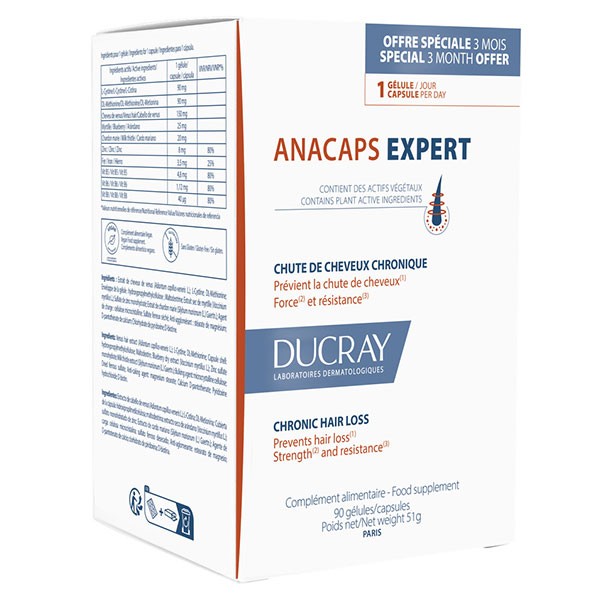 Ducray Anacaps Expert Chute de Cheveux Chronique 90 gélules | Pas cher