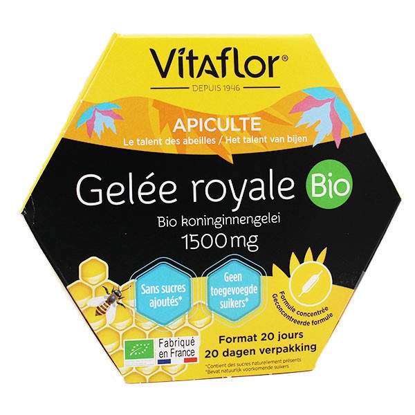 Vitaflor Bio Gelée Royale Bio 1500mg 20 ampoules | Pas cher
