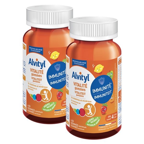 Alvityl - Gommes Vitalité - 8 vitamines et 2 minéraux – Saveurs